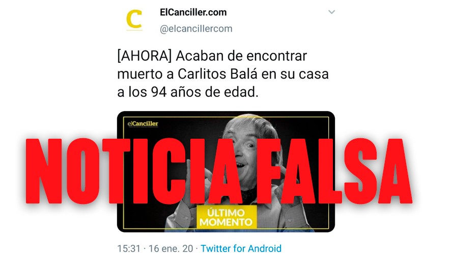 Dieron por muerto a Carlitos Balá en Twitter | Virales