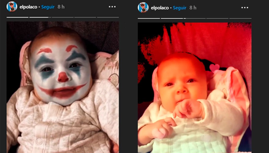 El Polaco jugó con su hija Abril y los filtros de Instagram | Espectáculos