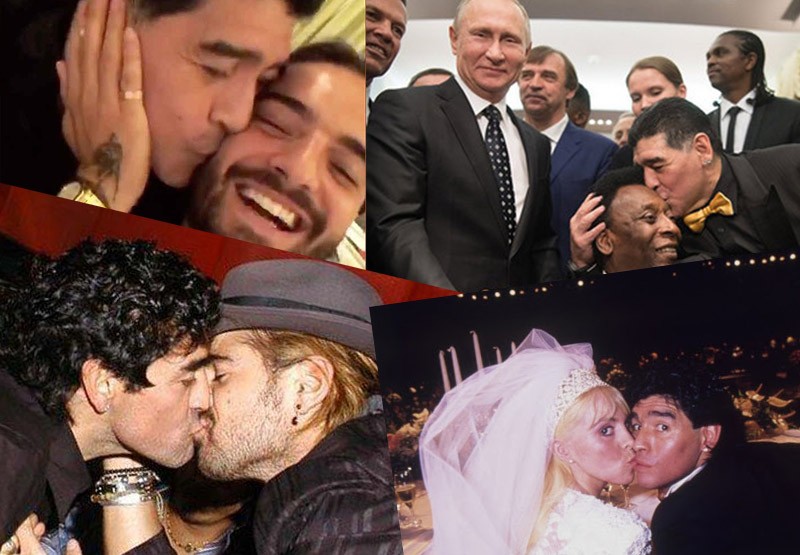Los 10 recordados besos de Diego Maradona | Deportes