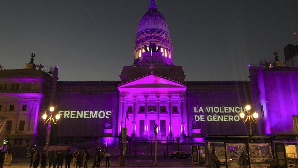 El Congreso de la Nación se iluminó de violeta | Sociedad