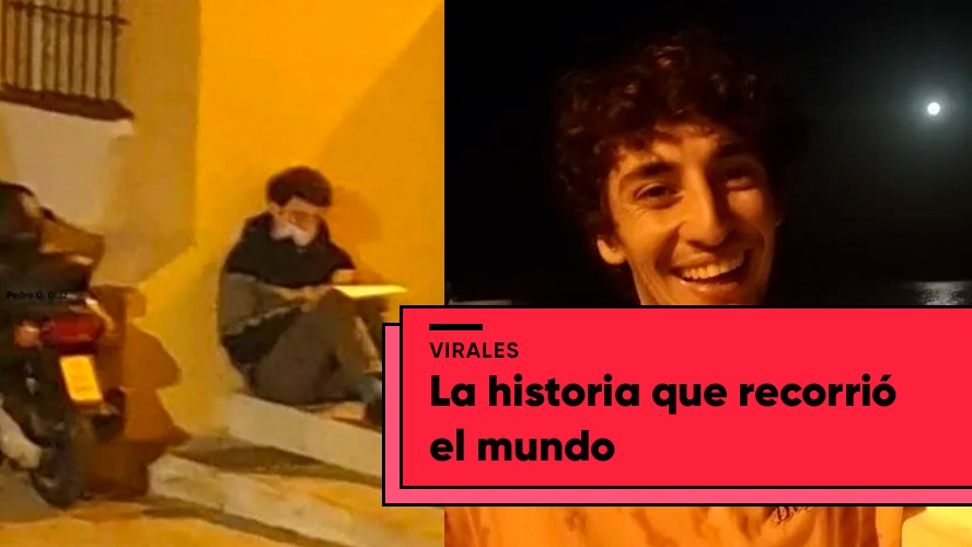 El joven que estudia en la calle mientras hace envíos en moto | Virales