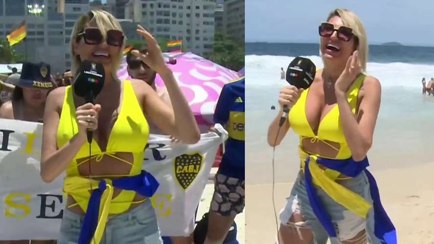 Vicky Xipolitakis con la hinchada de Boca en Copacabana palpitando la final de la Libertadores | Mejores Momentos