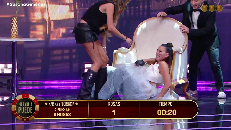 Karina Jelinek terminó en el piso tras jugar con su pareja Flor Parise | Mejores momentos