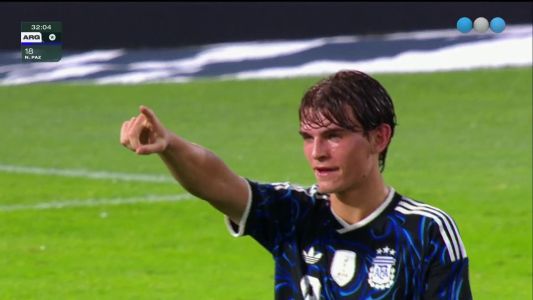 Golazo de Nico Paz, una perla de tiro libre - Argentina vs Mauritania