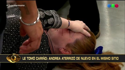 Andrea del Boca se volvió a caer y en el mismo lugar de la casa de Gran Hermano