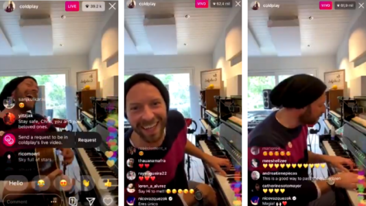 Chris Martin dio un show en Instagram Live para alegrar la cuarentena