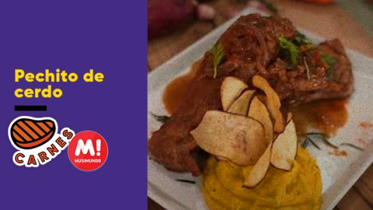 Pechito de cerdo con puré de batatas