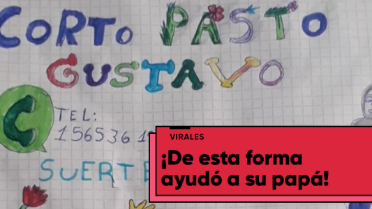 Una nena de nueve años hizo dibujó un panfleto para que su papá pueda conseguir trabajo