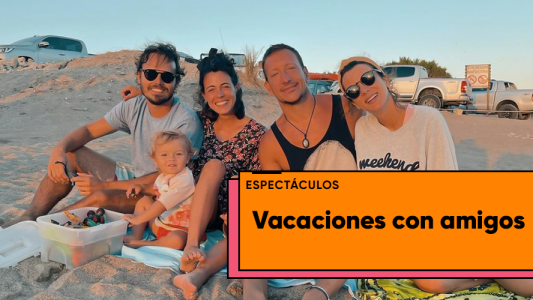 Gimena Accardi, Nicolás Vázquez y Benjamín Rojas juntos la playa