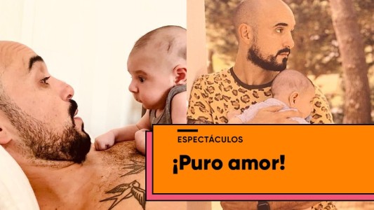 El tierno álbum de fotos de Abel Pintos con su bebé de 3 meses