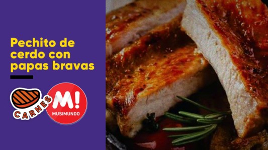 Pechito de Cerdo al disco con papas bravas
