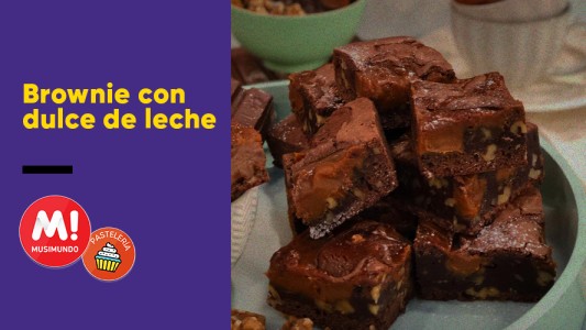 Brownies marmolados con dulce de leche