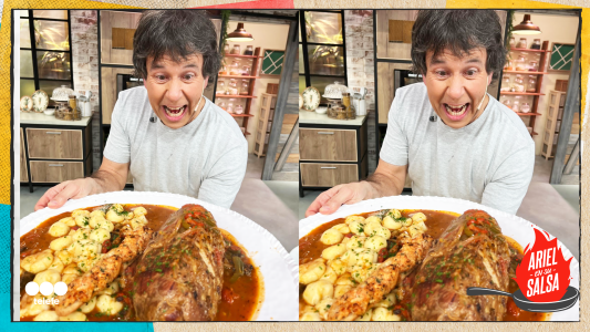 Receta de Ñoquis rellenos con peceto mechado con panceta estofado con hongos de pino