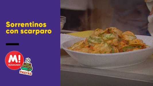 Sorrentinos de jamón y queso con salsa scarparo