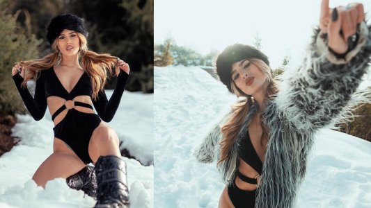 Las infartantes postales de Juli Poggio en la nieve