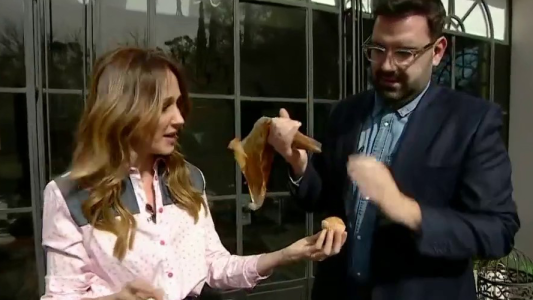 Damián Betular y Vero Lozano en las inmediaciones de Bake Off Famosos