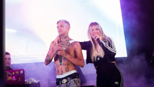 Wanda Nara acompañó a L-Gante en su último show: el artista se baja de los escenarios