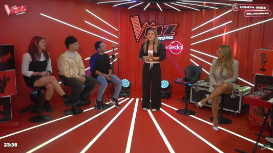Michael Giménez, Máximo Medina y Laureana Bohogú en la octava emisión de "La Voz, El Regreso"