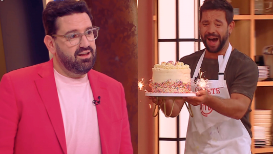 Cachete Sierra le metió show y sabor a su torta para que todos deliren a Damián Betular